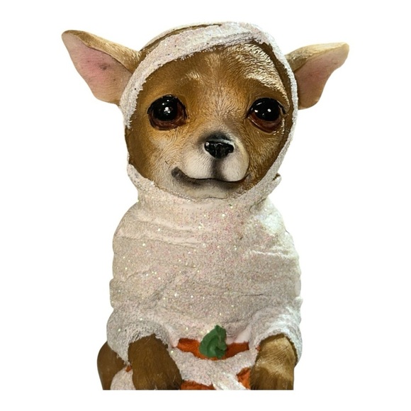 Adorable Halloween Dog Figurine – Resin in Mummy Costume – Fall Décor - Picture 14 of 15